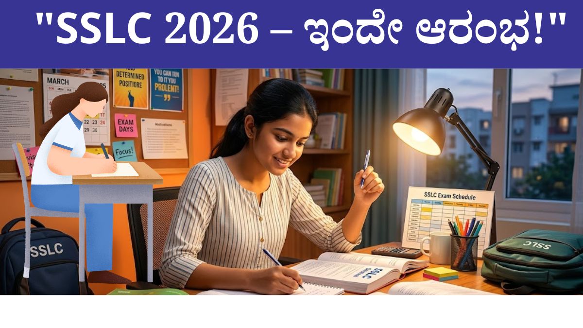 SSLC ಪರೀಕ್ಷೆ 2026 ವೇಳಾಪಟ್ಟಿ ನಿಯಮ ಮತ್ತು ಉಚಿತ ಬಸ್ ಸೌಲಭ್ಯ ಕರ್ನಾಟಕ
