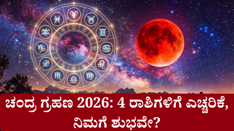ಮಾರ್ಚ್ 3, 2026 ಖಗ್ರಾಸ ಚಂದ್ರ ಗ್ರಹಣ ದೃಶ್ಯ ಮತ್ತು ರಾಶಿ ಭವಿಷ್ಯ ಮಾಹಿತಿ